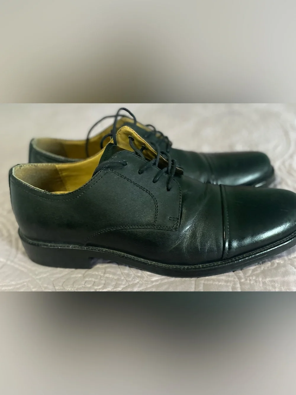 Men’s Chaps Black Leather Cap toe Oxford Lace up  dress shoe 11M